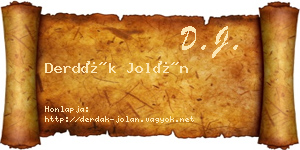 Derdák Jolán névjegykártya