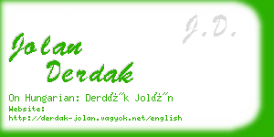 jolan derdak business card